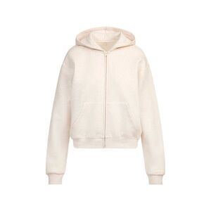 SKIMS COTTON FLEECE ZIP UP HOODIE in HEATHER OATMEAL